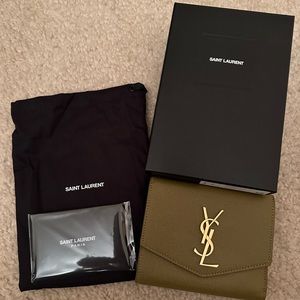 Saint Laurent Uptown Leather Compact Wallet
